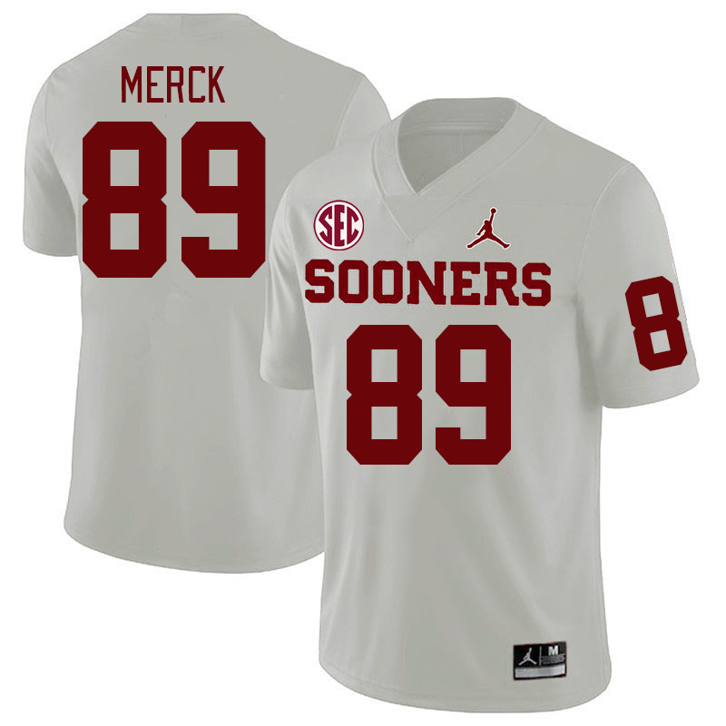 Men #89 Eli Merck Oklahoma Sooners 2024 SEC Conference College Football Jerseys-White